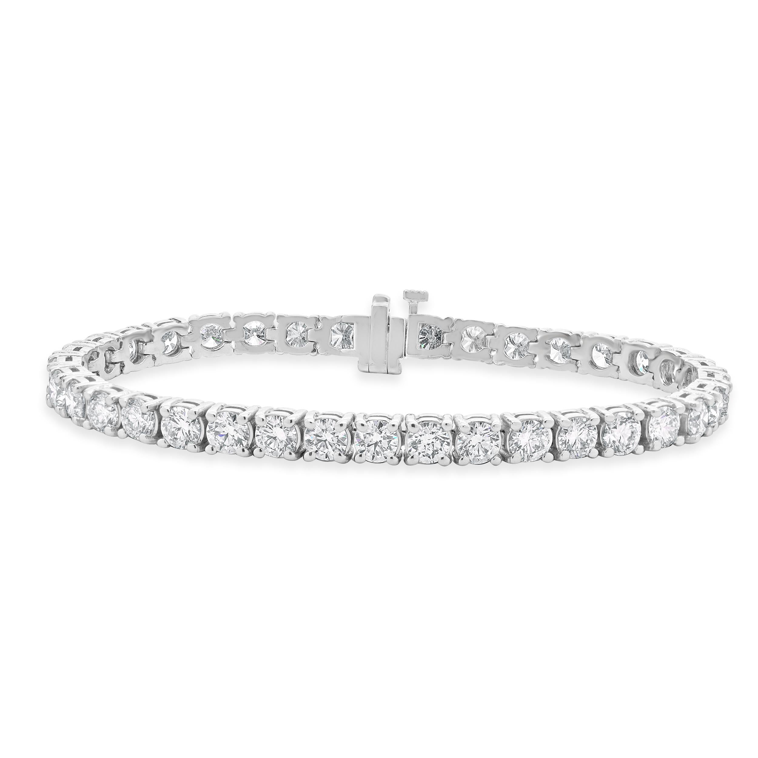 14 Karat White Gold Diamond Inline Tennis Bracelet