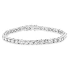 14 Karat White Gold Diamond Inline Tennis Bracelet