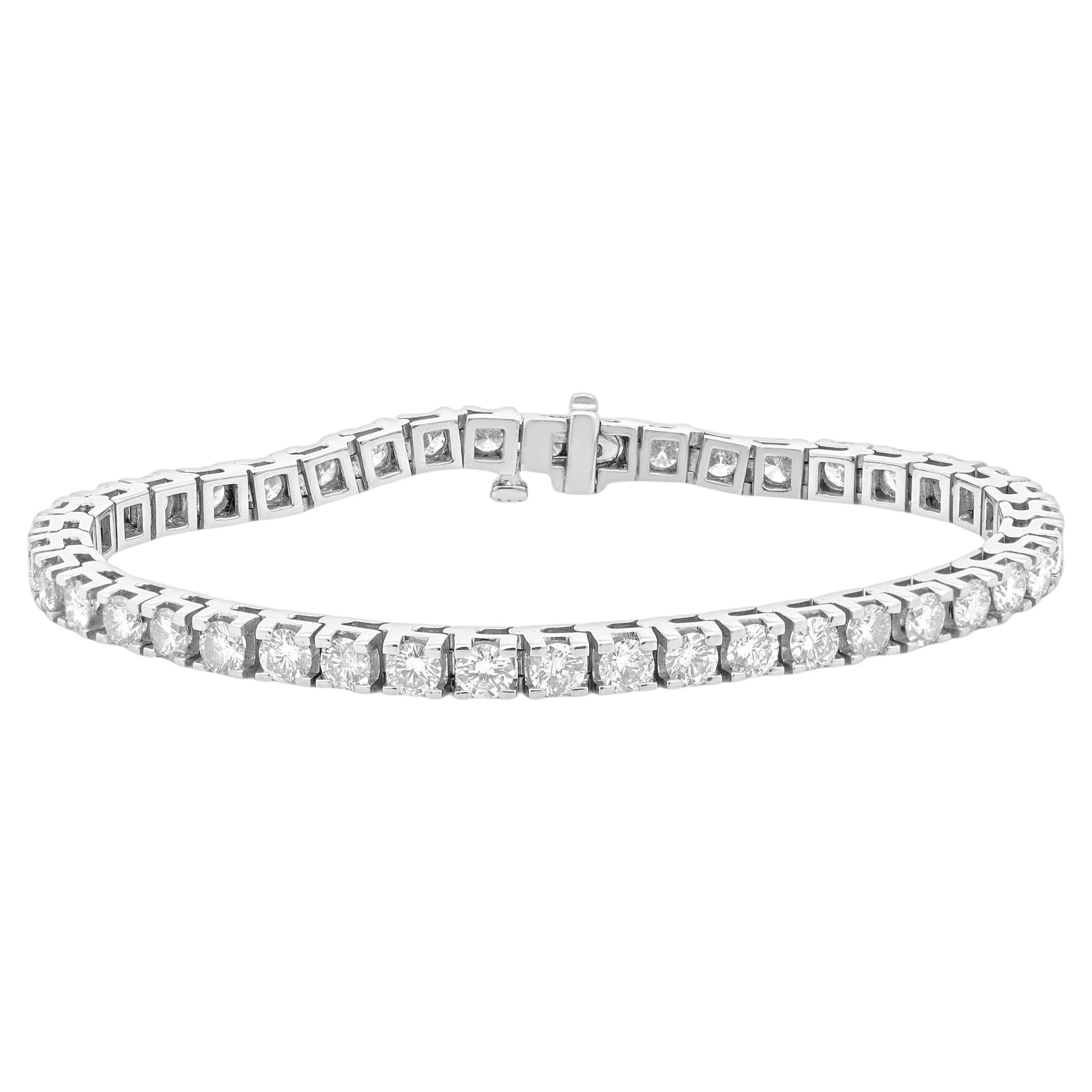 14 Karat White Gold Diamond Inline Tennis Bracelet