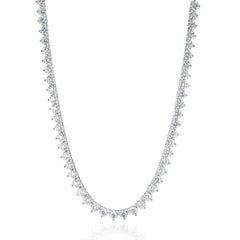 Tennis-Halskette aus 14 Karat Weißgold mit Diamant-Inline