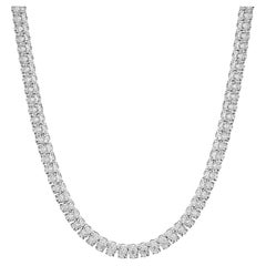 14 Karat White Gold Diamond Inline Tennis Necklace