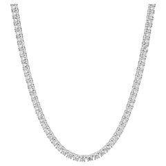 14 Karat White Gold Diamond Inline Tennis Necklace