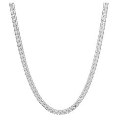 14 Karat White Gold Diamond Inline Tennis Necklace