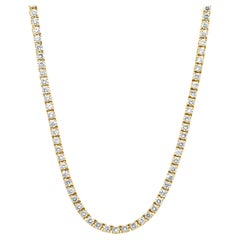 14 Karat White Gold Diamond Inline Tennis Necklace