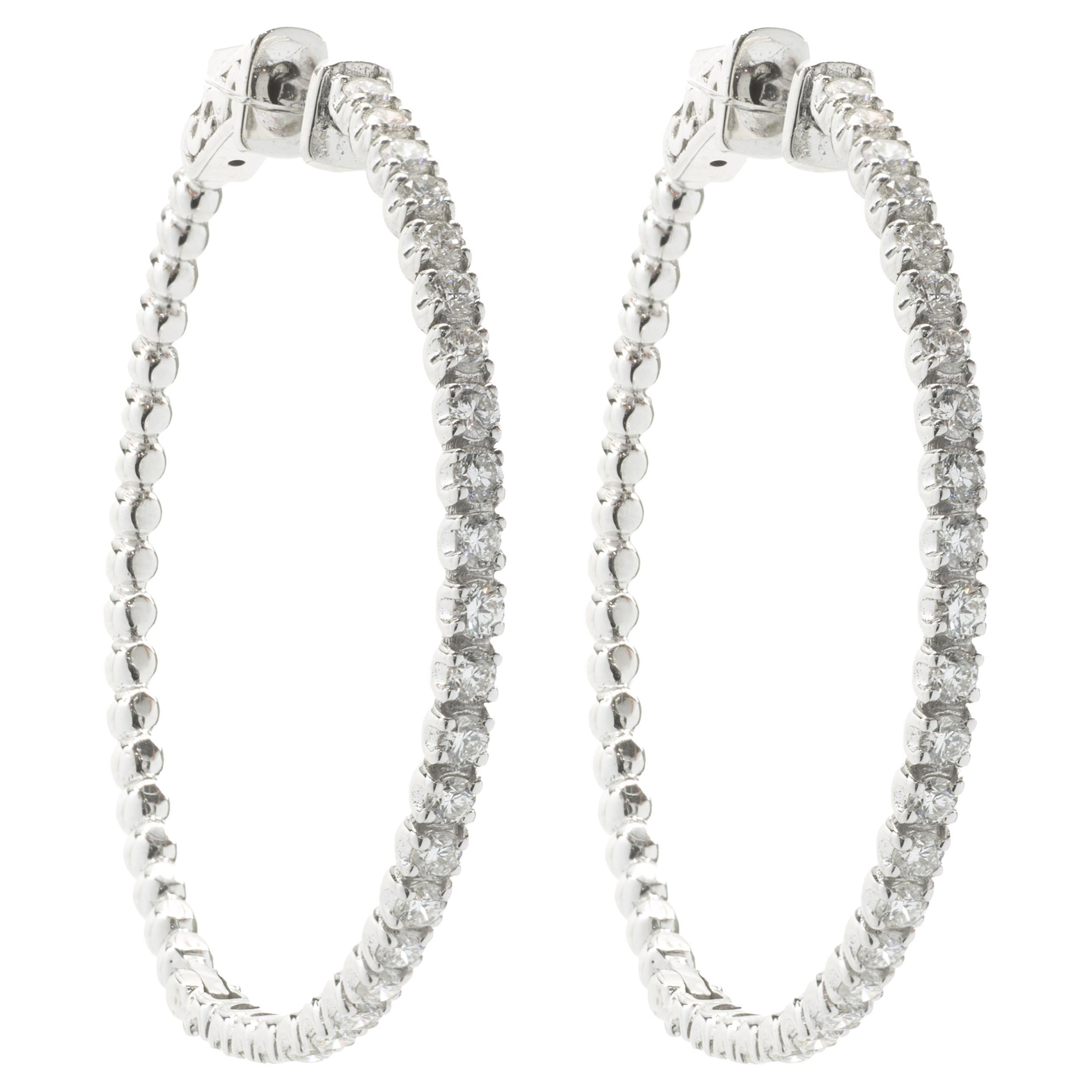 3.38 carats Inside/Outside Diamond Hoop Earrings at 1stDibs