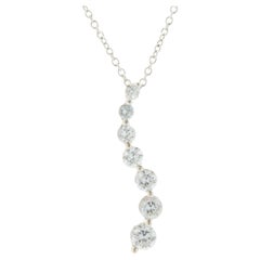 14 Karat White Gold Diamond Journey Necklace