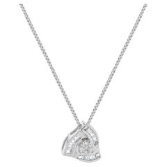 Halskette aus 14 Karat Weißgold mit Diamant-Knoten