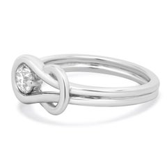 14 Karat White Gold Diamond Knot Ring