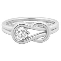 14 Karat White Gold Diamond Knot Ring