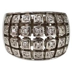 14 Karat Weißgold Diamant-Ring ""Spitzengeflecht"