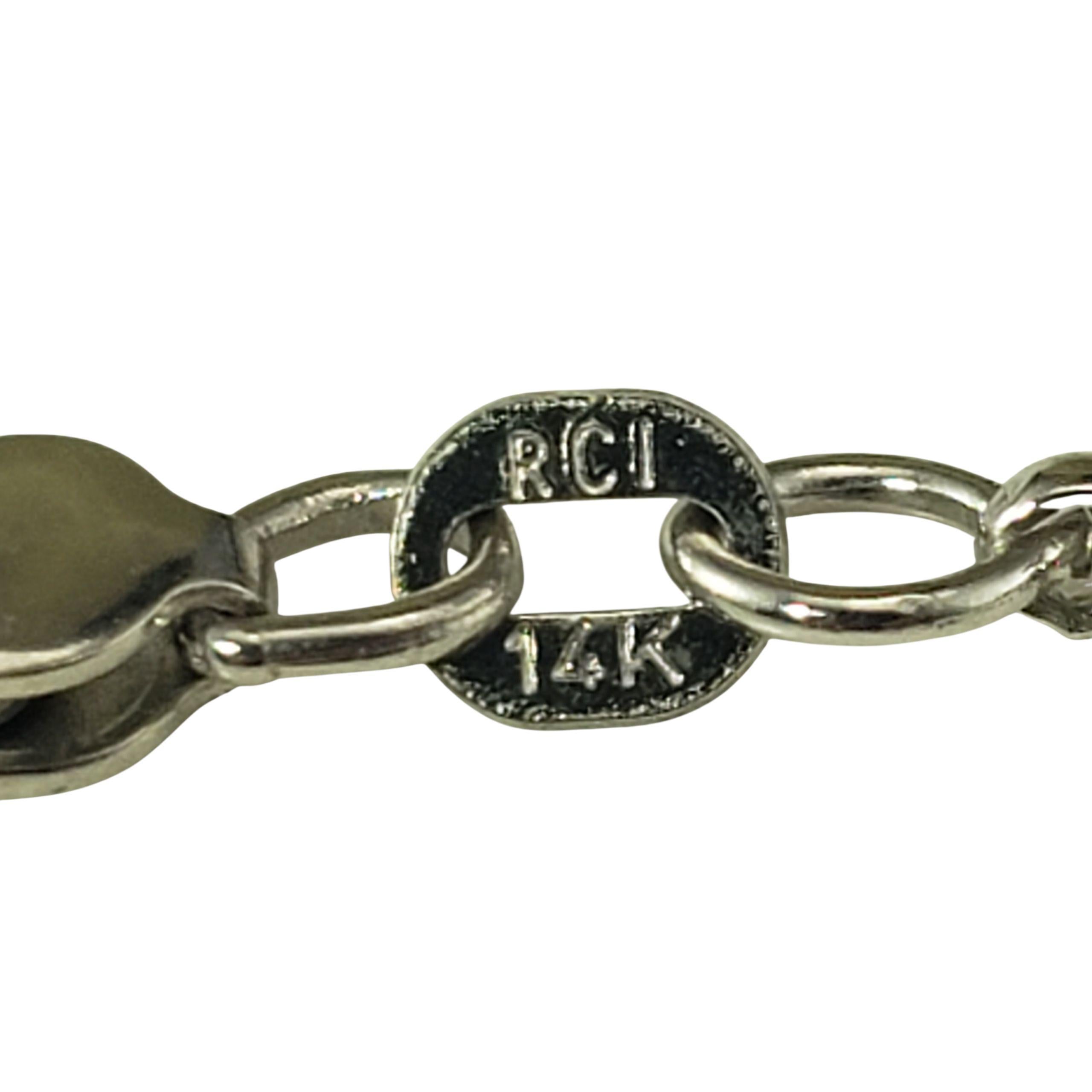 Collana con ciondolo a forma di foglia in oro bianco 14 carati #22265 in vendita 1