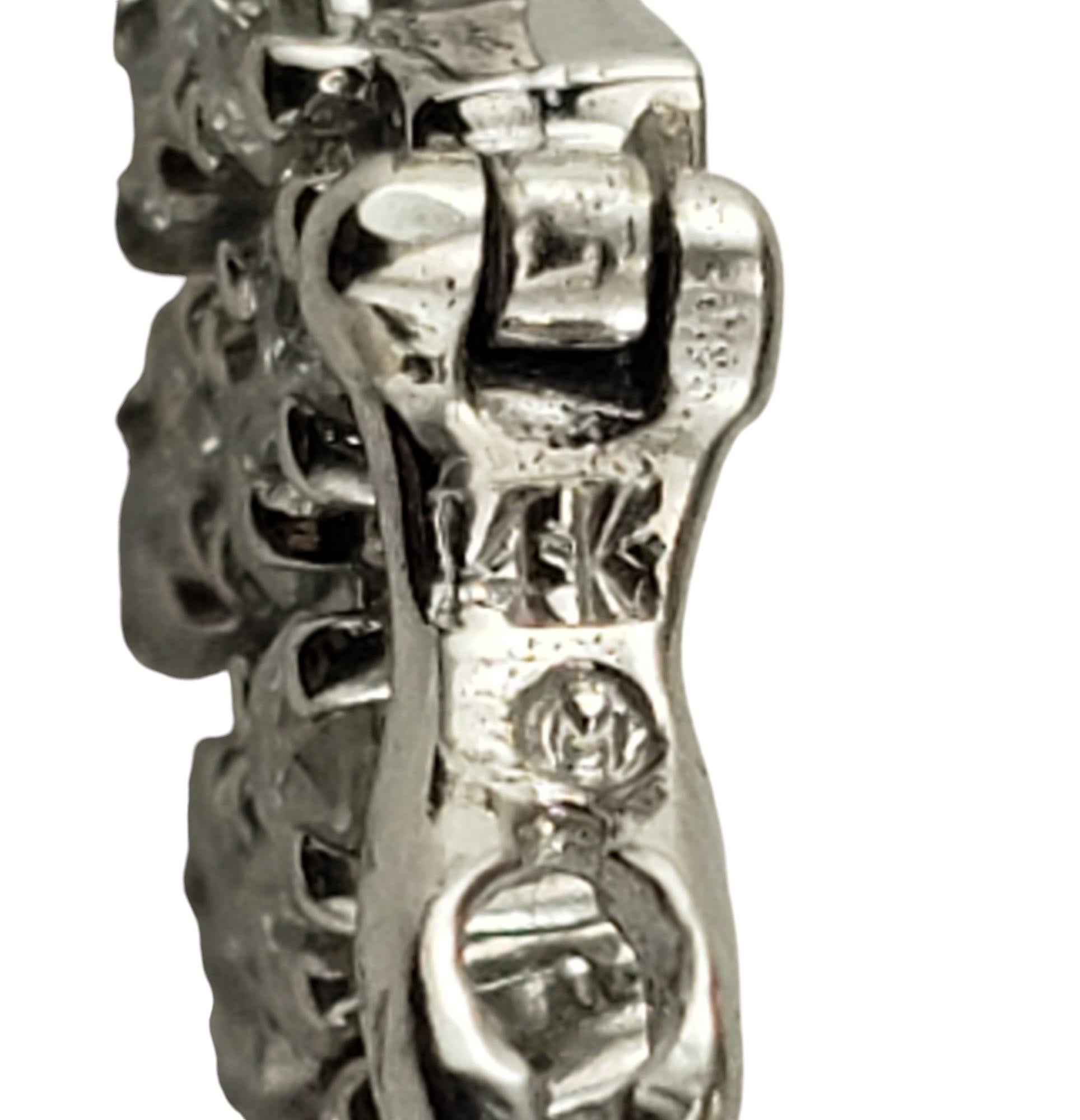 Brilliant Cut 14 Karat White Gold Diamond Link Bracelet #18874
