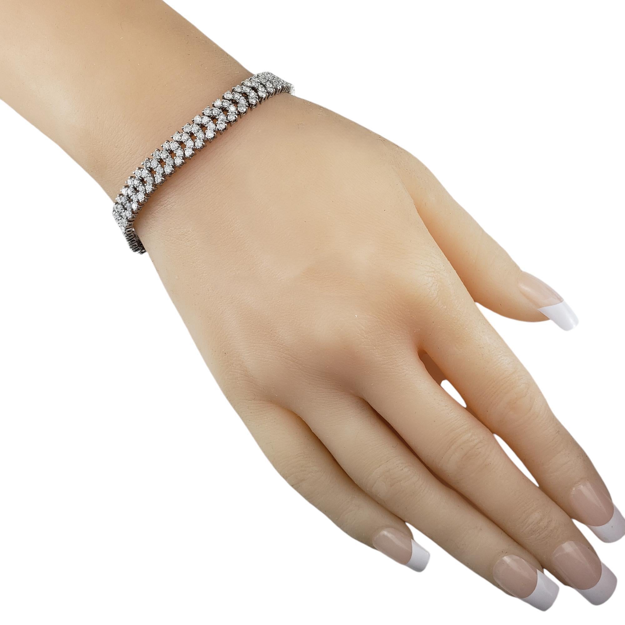 Women's 14 Karat White Gold Diamond Link Bracelet #18874