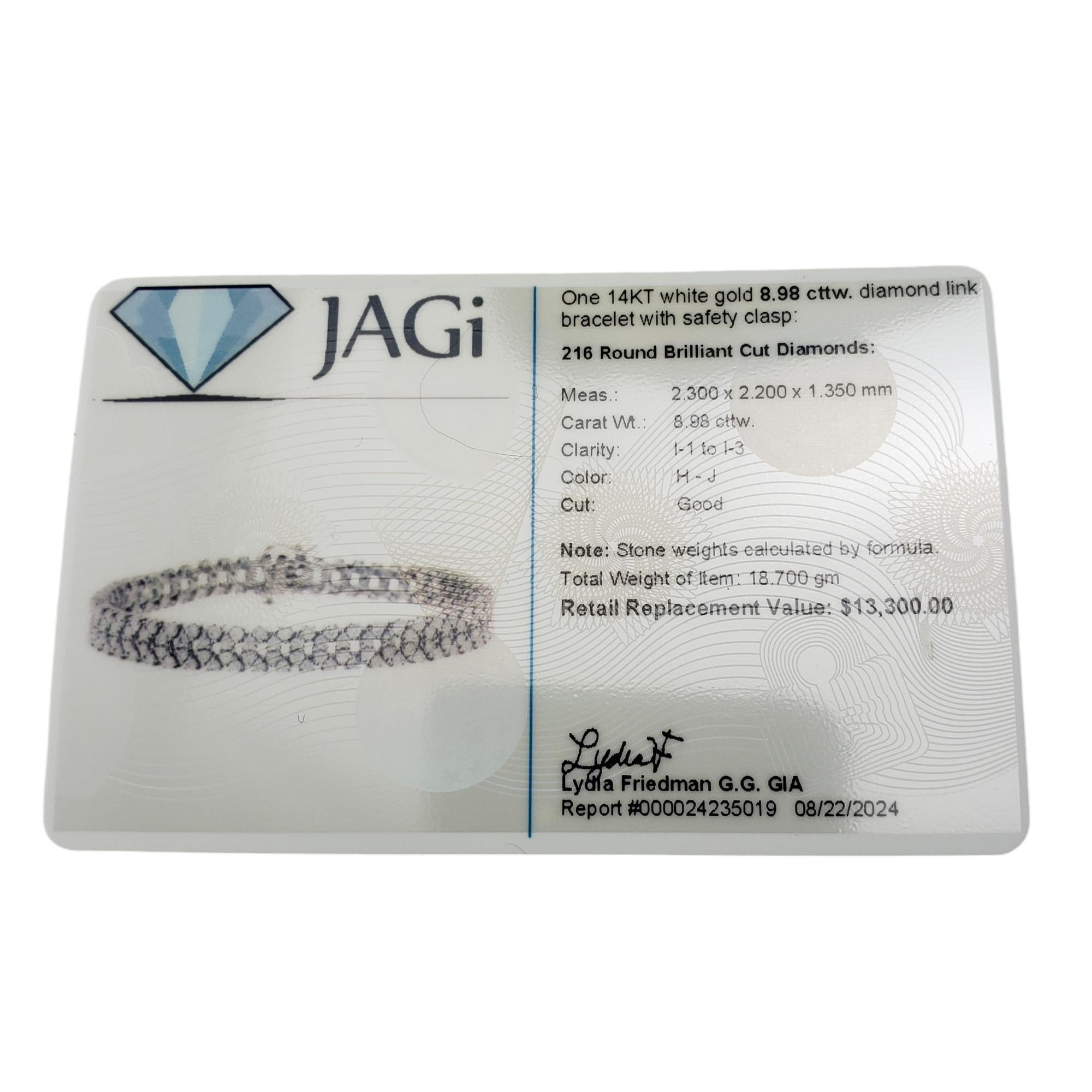 14 Karat White Gold Diamond Link Bracelet #18874 1