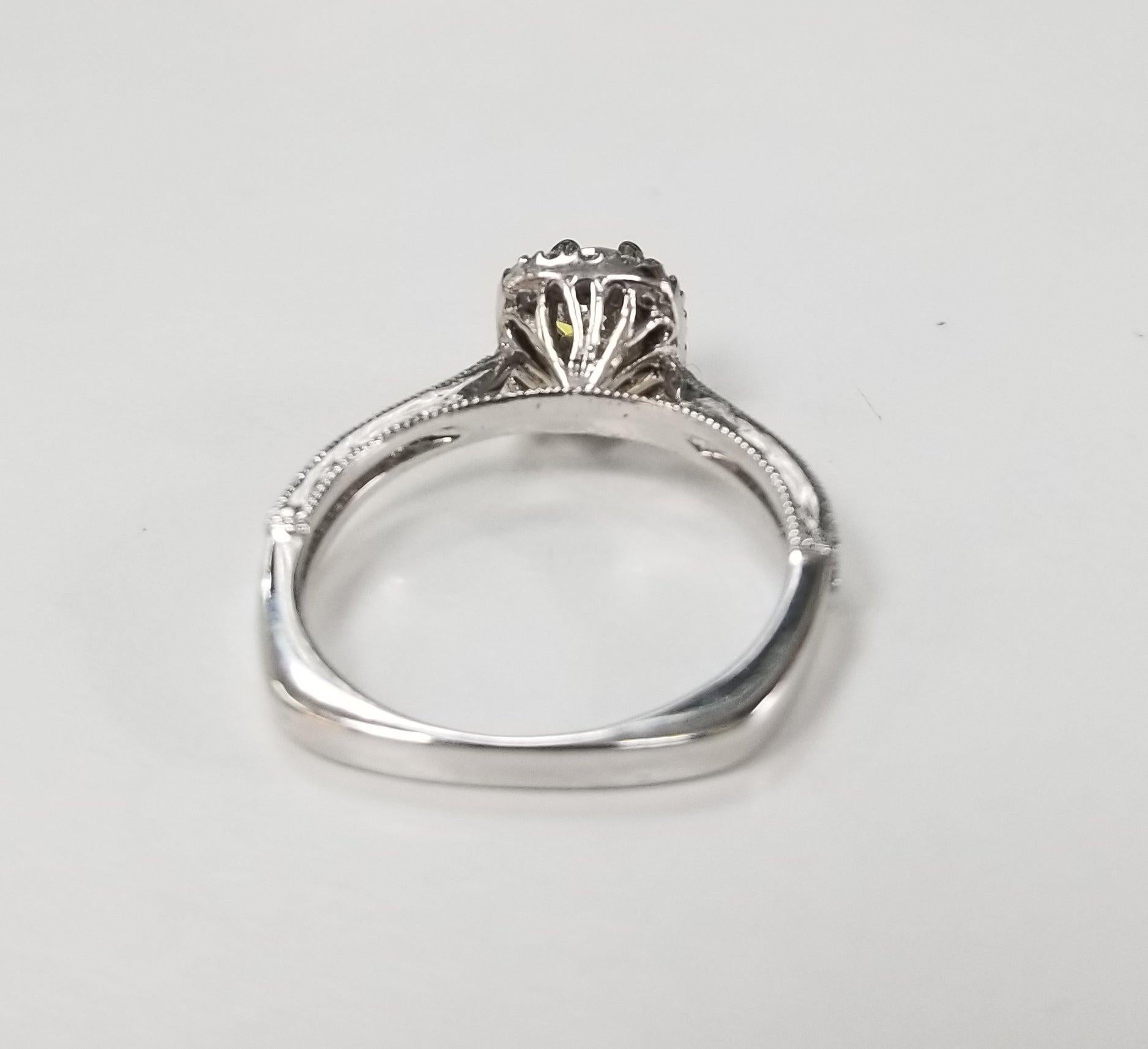 14 Karat White Gold Diamond Micro Pave Ring 4