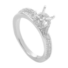14 Karat White Gold Diamond Mounting Ring RK12141