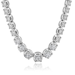 14 Karat White Gold Diamond Necklace