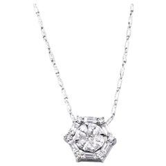 14 Karat White Gold Diamond Necklace