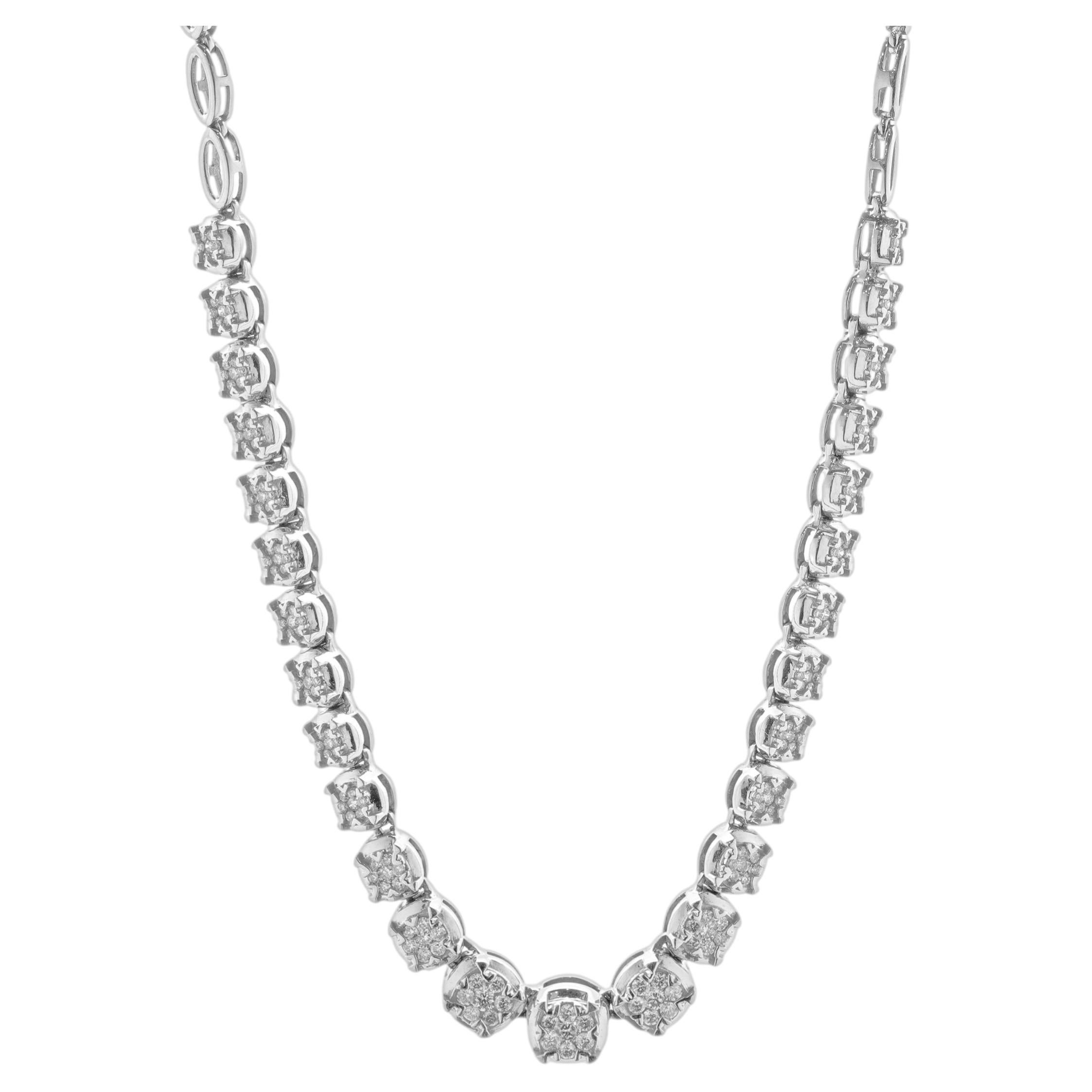 Collana di diamanti in oro bianco 14 carati