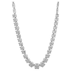 14 Karat White Gold Diamond Necklace