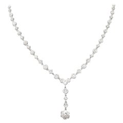 14 Karat White Gold Diamond Necklace with Drop Total Weight 2.51 Carat