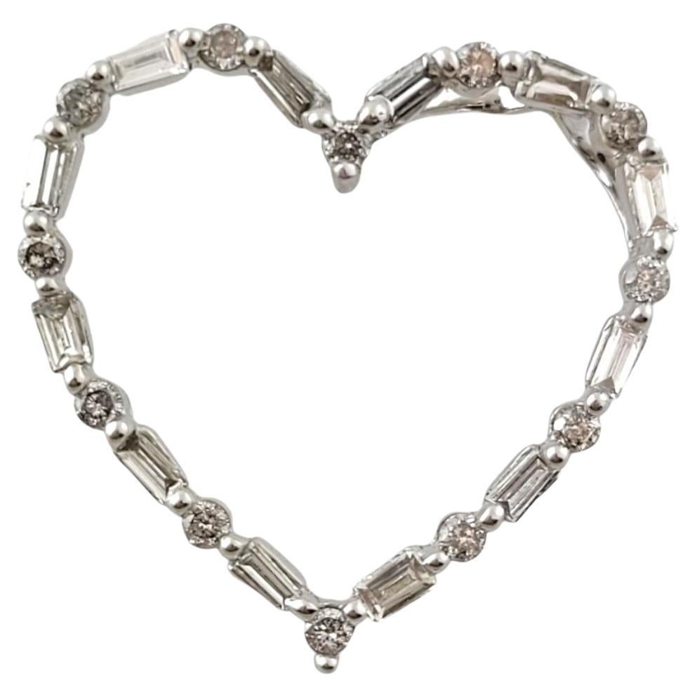 Ciondolo a cuore aperto con diamante in oro bianco 14 carati #17708