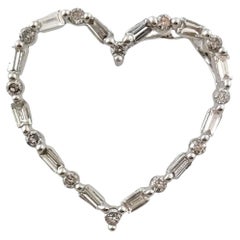 14 Karat White Gold Diamond Open Heart Pendant #17708