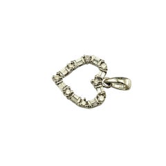 Ciondolo a cuore aperto con diamante in oro bianco 14 carati #23200