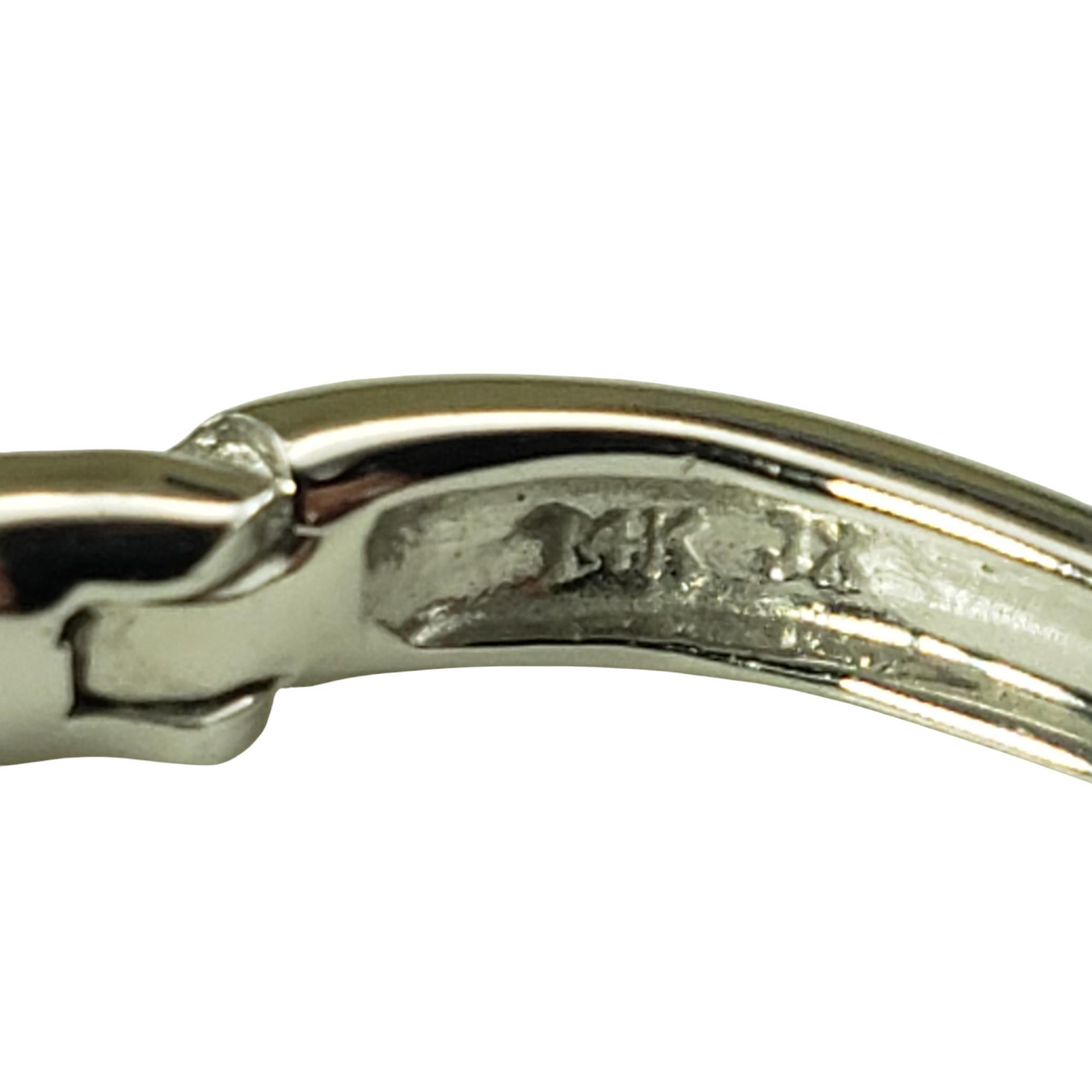 Women's 14 Karat White Gold Diamond Oval Hoop Earrings #19435 For Sale