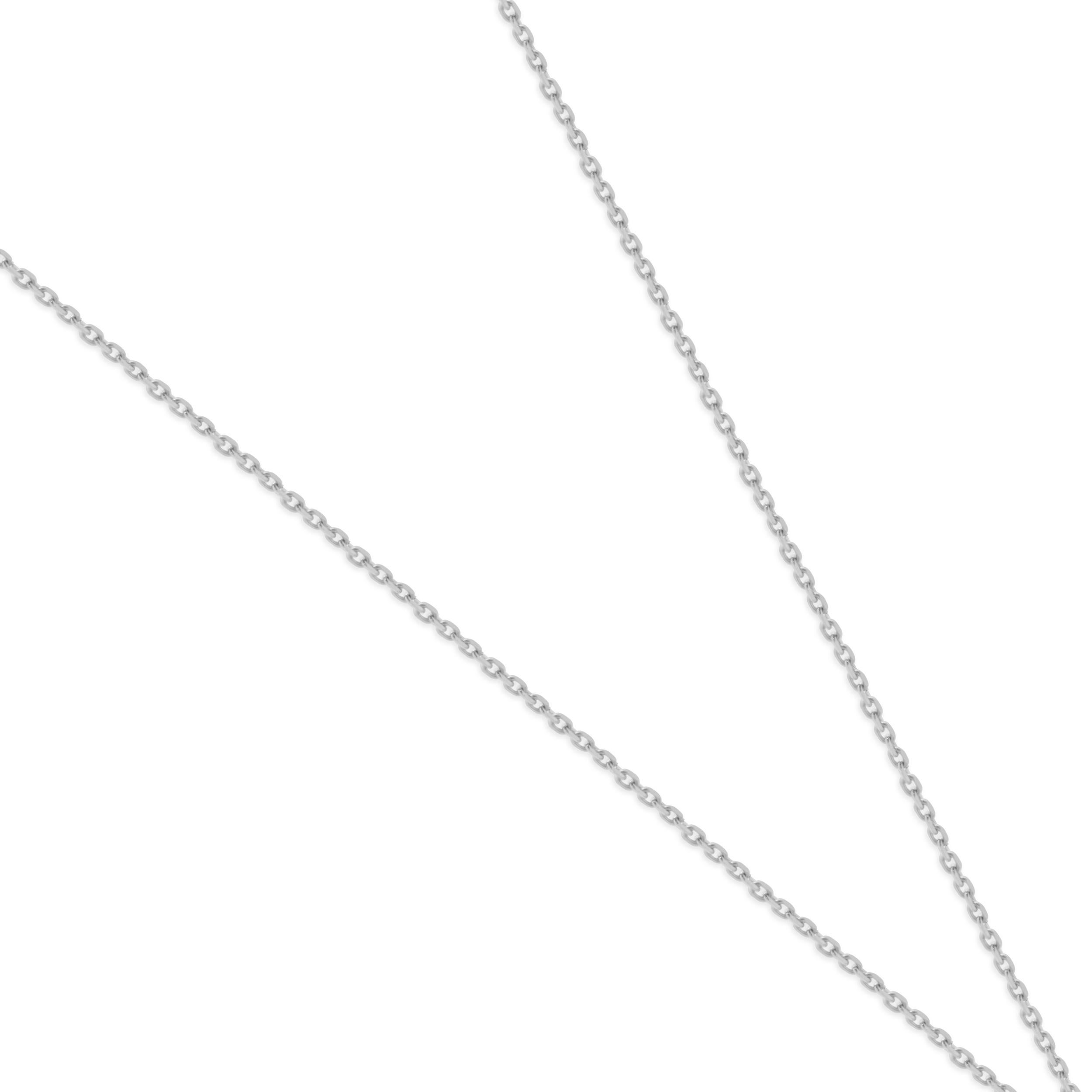14 Karat Weißgold Diamant Oval Link Halskette (Rundschliff) im Angebot