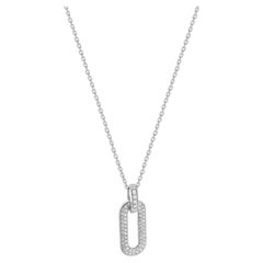 14 Karat Weißgold Diamant Oval Link Halskette