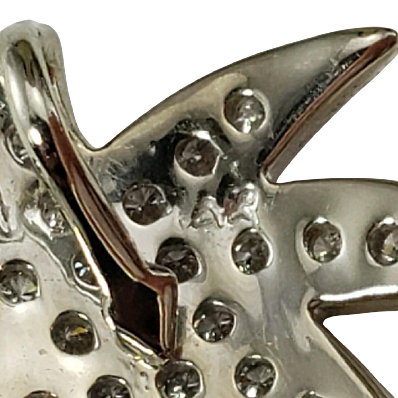 Donna Ciondolo a forma di palma con diamante in oro bianco 14 carati #19556 in vendita