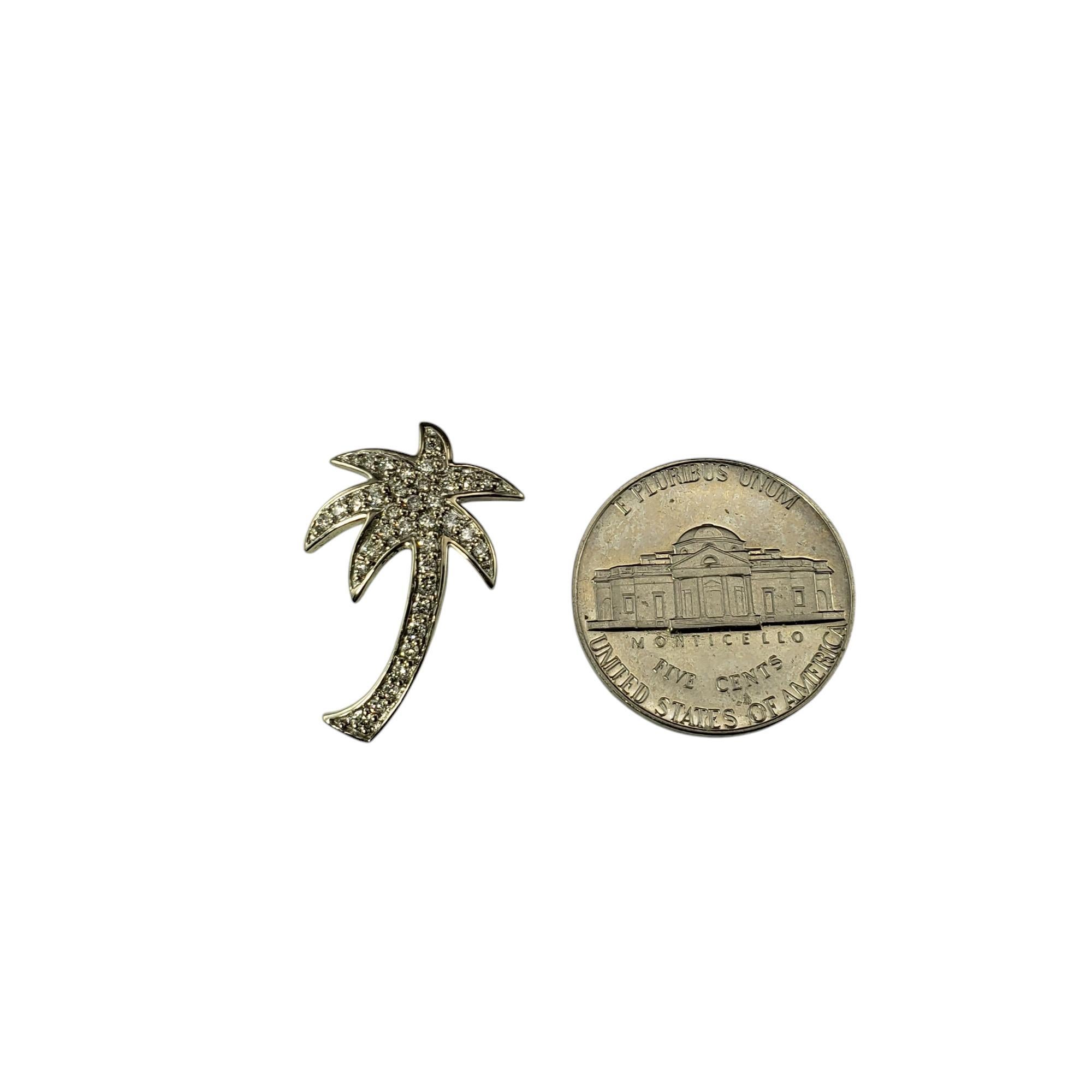 Ciondolo a forma di palma con diamante in oro bianco 14 carati #19556 in vendita 1
