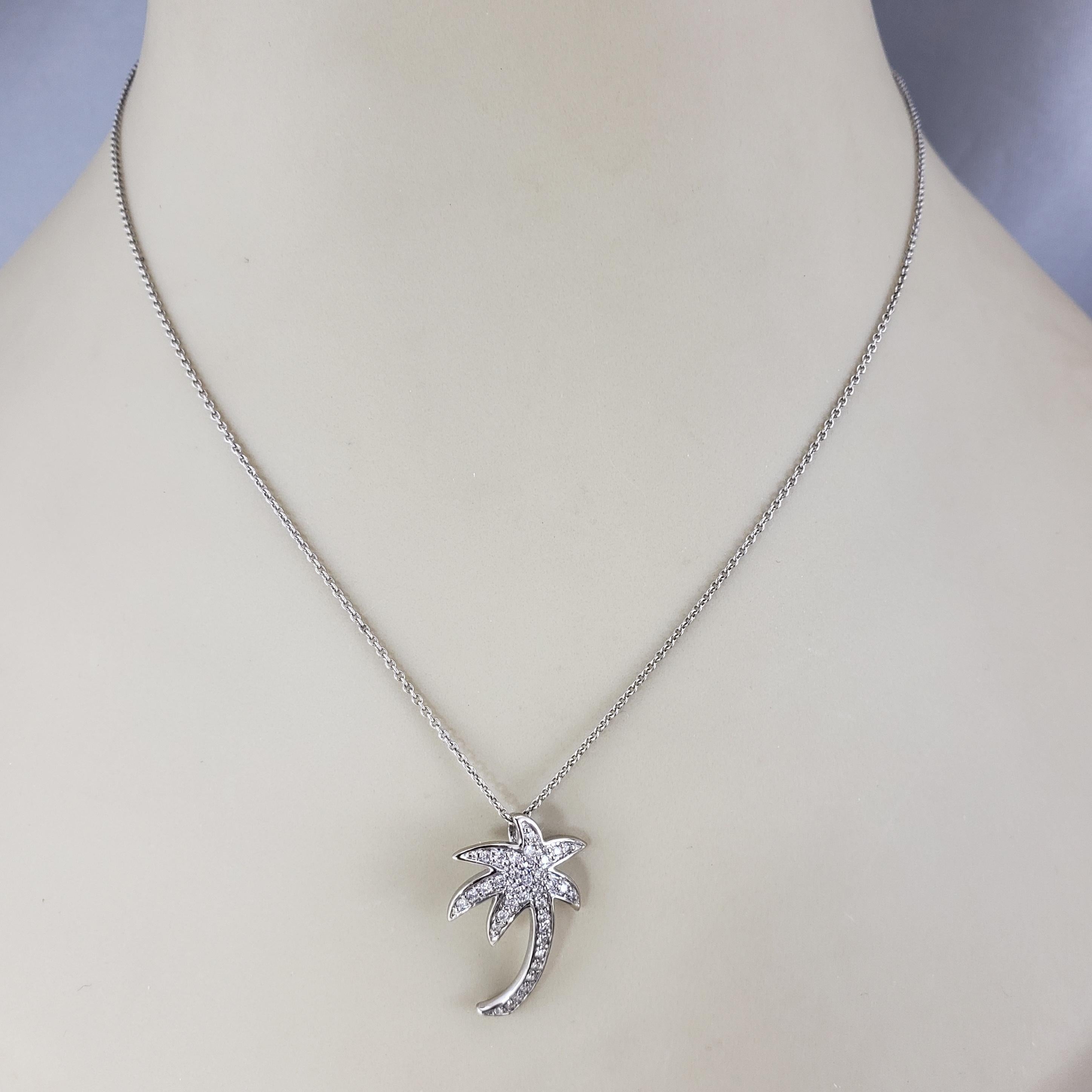 Ciondolo a forma di palma con diamante in oro bianco 14 carati #19556 in vendita 2