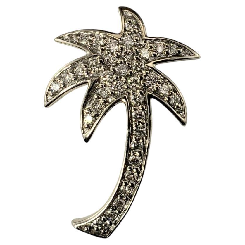Ciondolo a forma di palma con diamante in oro bianco 14 carati #19556