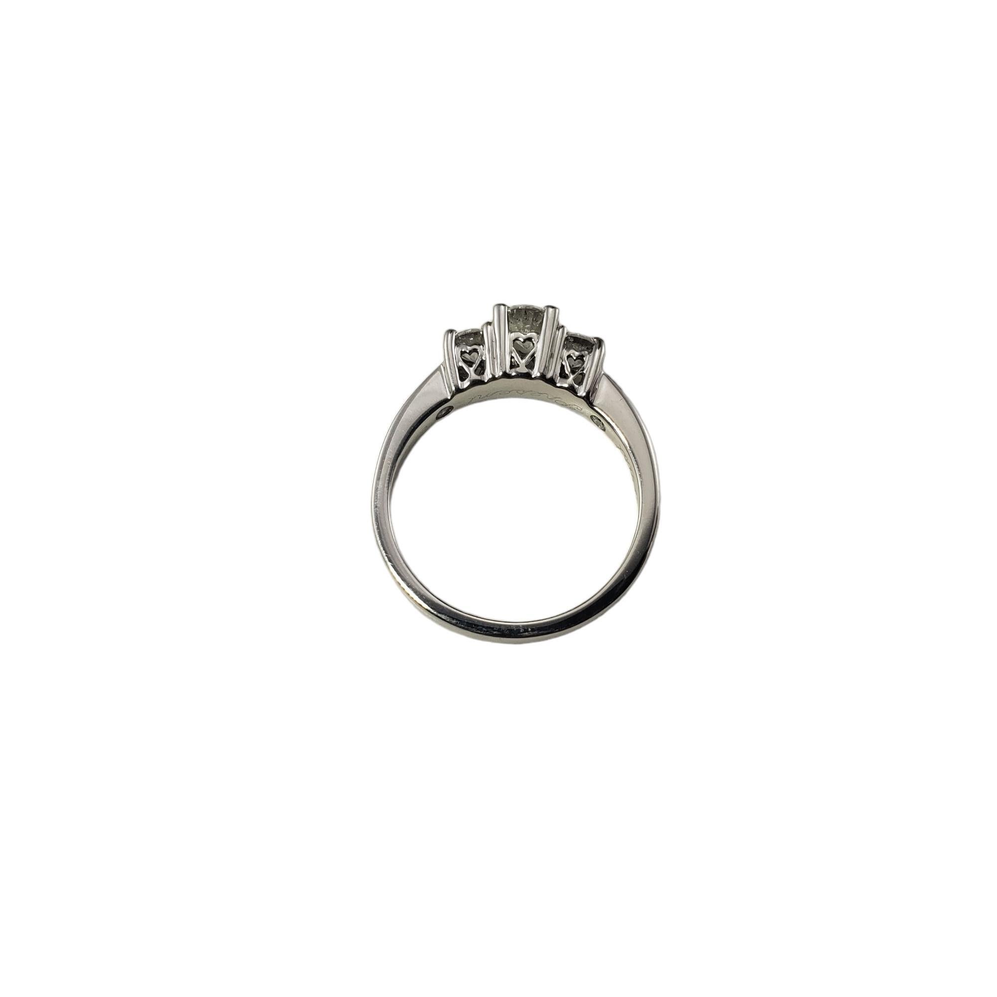 Women's 14 Karat White Gold Diamond Past, Present and Future Ring Size 7 #15698