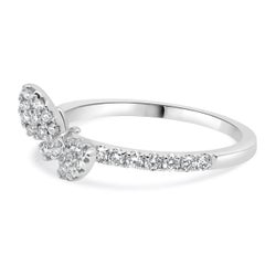 14 Karat White Gold Diamond Pave Butterfly Ring