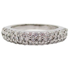 14 Karat White Gold Diamond Pavé Style Band