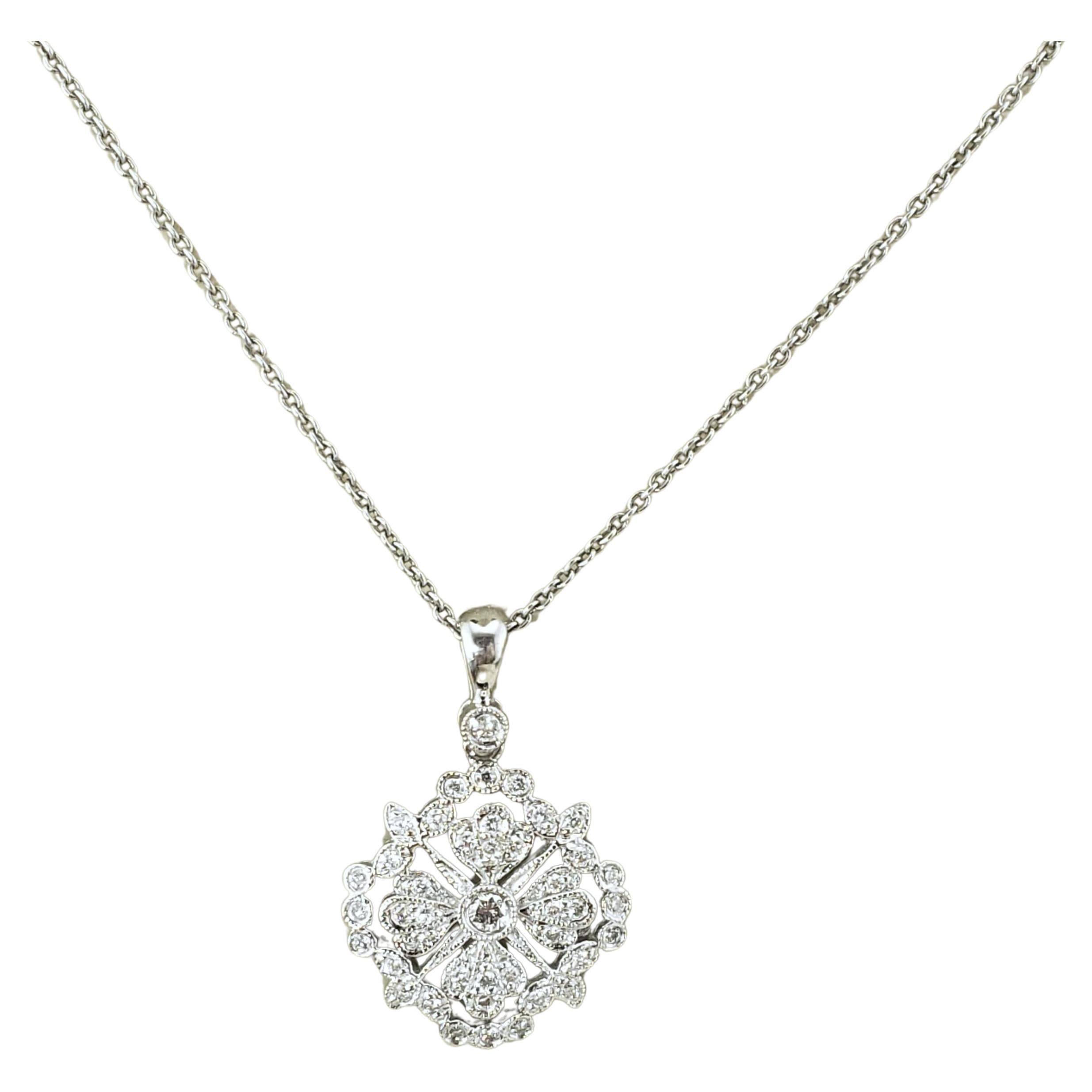14 Karat White Gold Diamond Pendant #17215