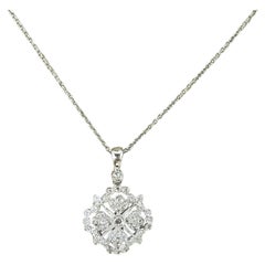 Pendentif en or blanc 14 carats avec diamant n° 17215