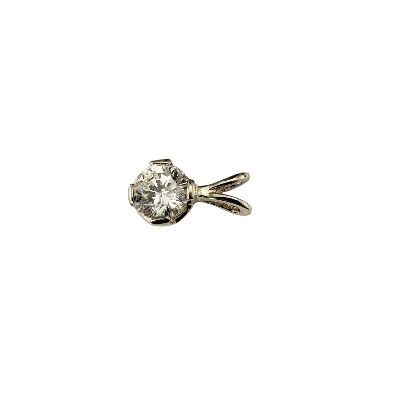 Taglio brillante Ciondolo con diamante in oro bianco 14 carati #22207 in vendita