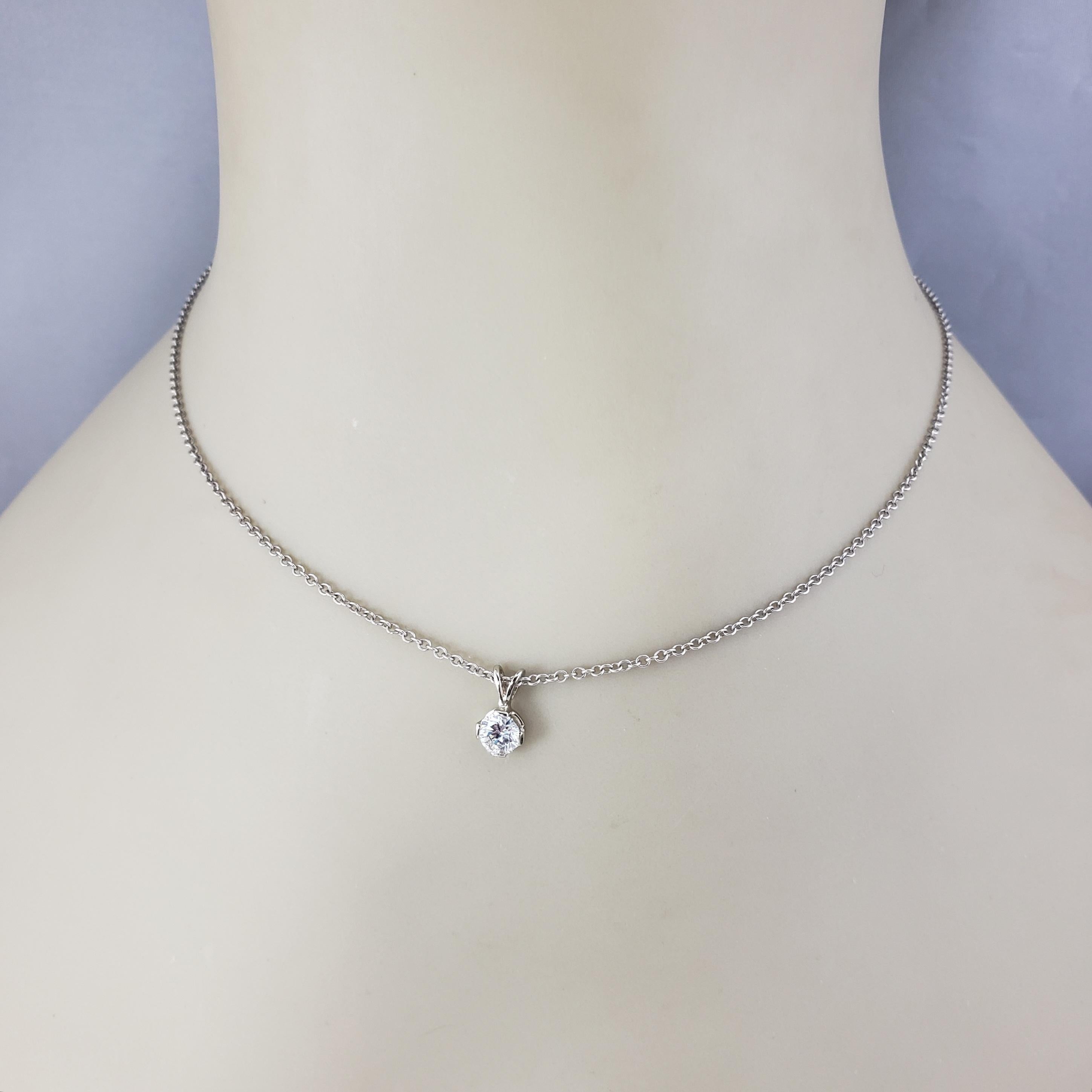 Ciondolo con diamante in oro bianco 14 carati #22207 in vendita 1