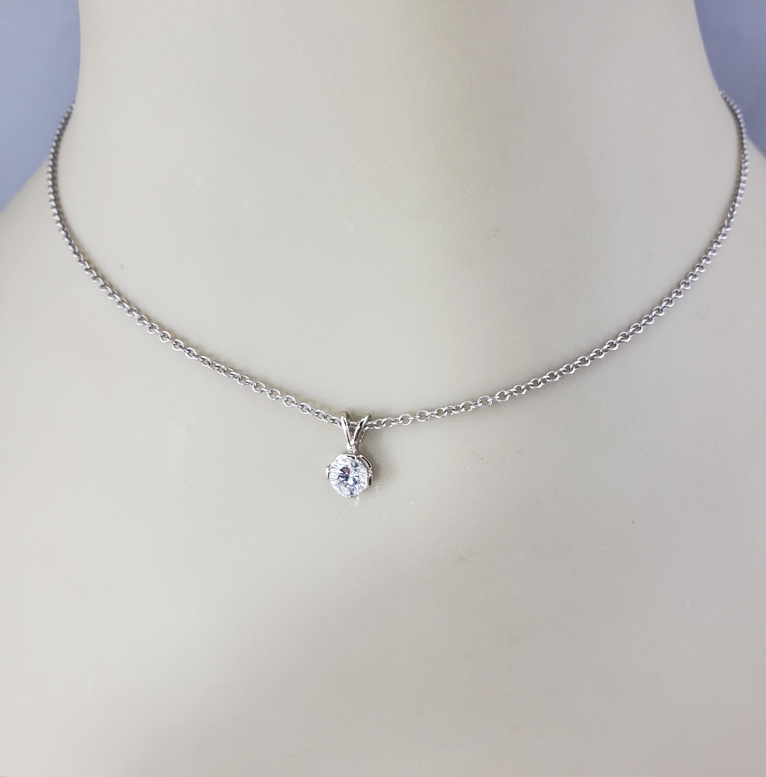 Ciondolo con diamante in oro bianco 14 carati #22207 in vendita 2