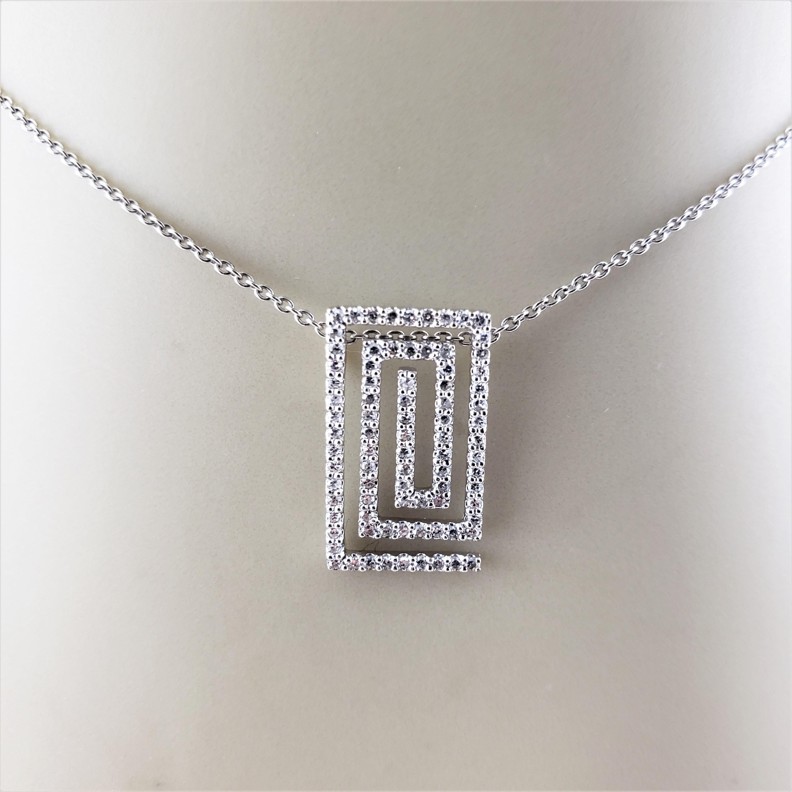 14 Karat White Gold Diamond Pendant 4