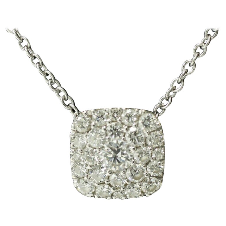 Ladies 14 Karat White Gold Diamond Chandelier Pendant & Chain