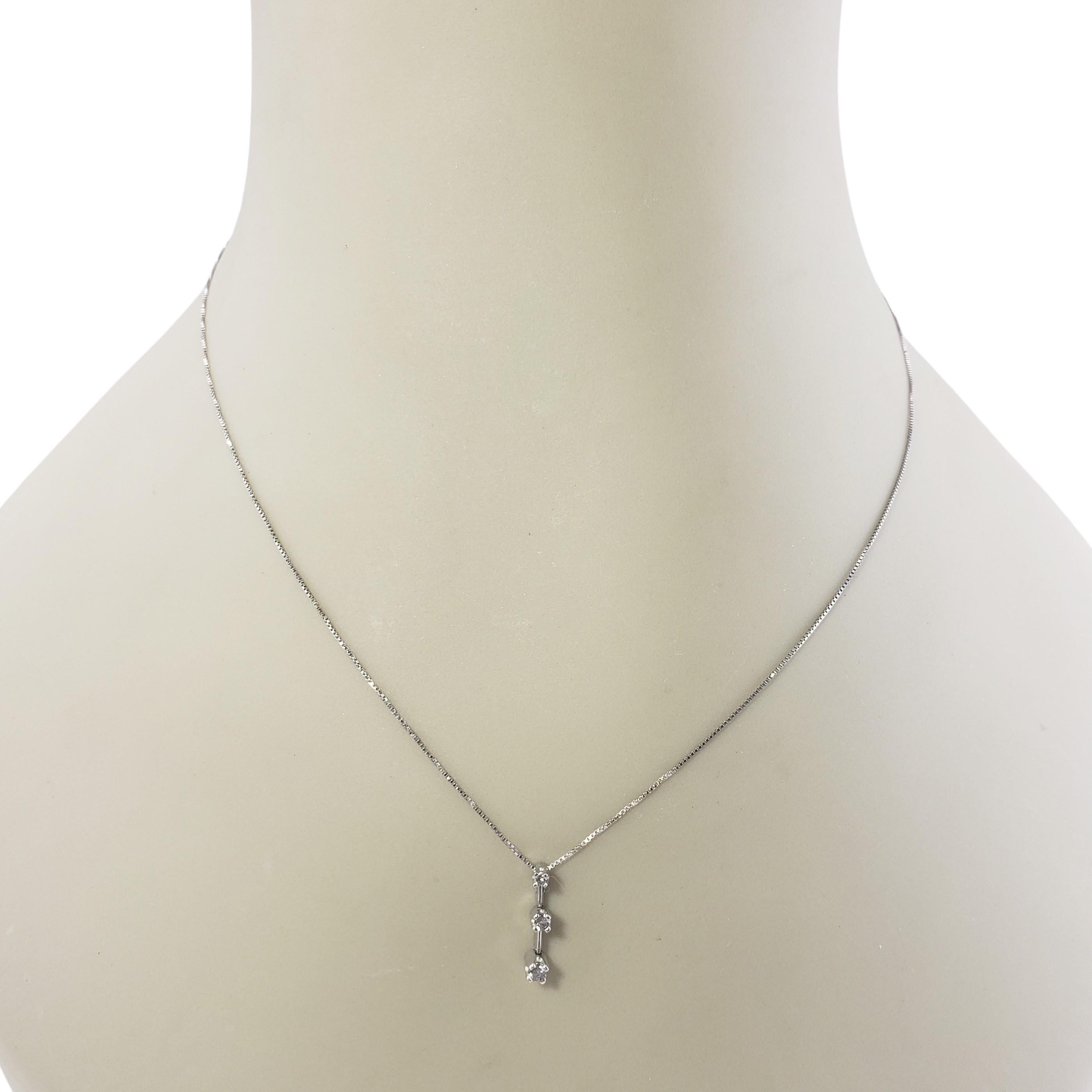 Women's 14 Karat White Gold Diamond Pendant Necklace #12800 For Sale