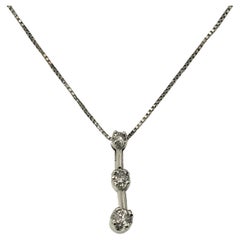 14 Karat White Gold Diamond Pendant Necklace #12800