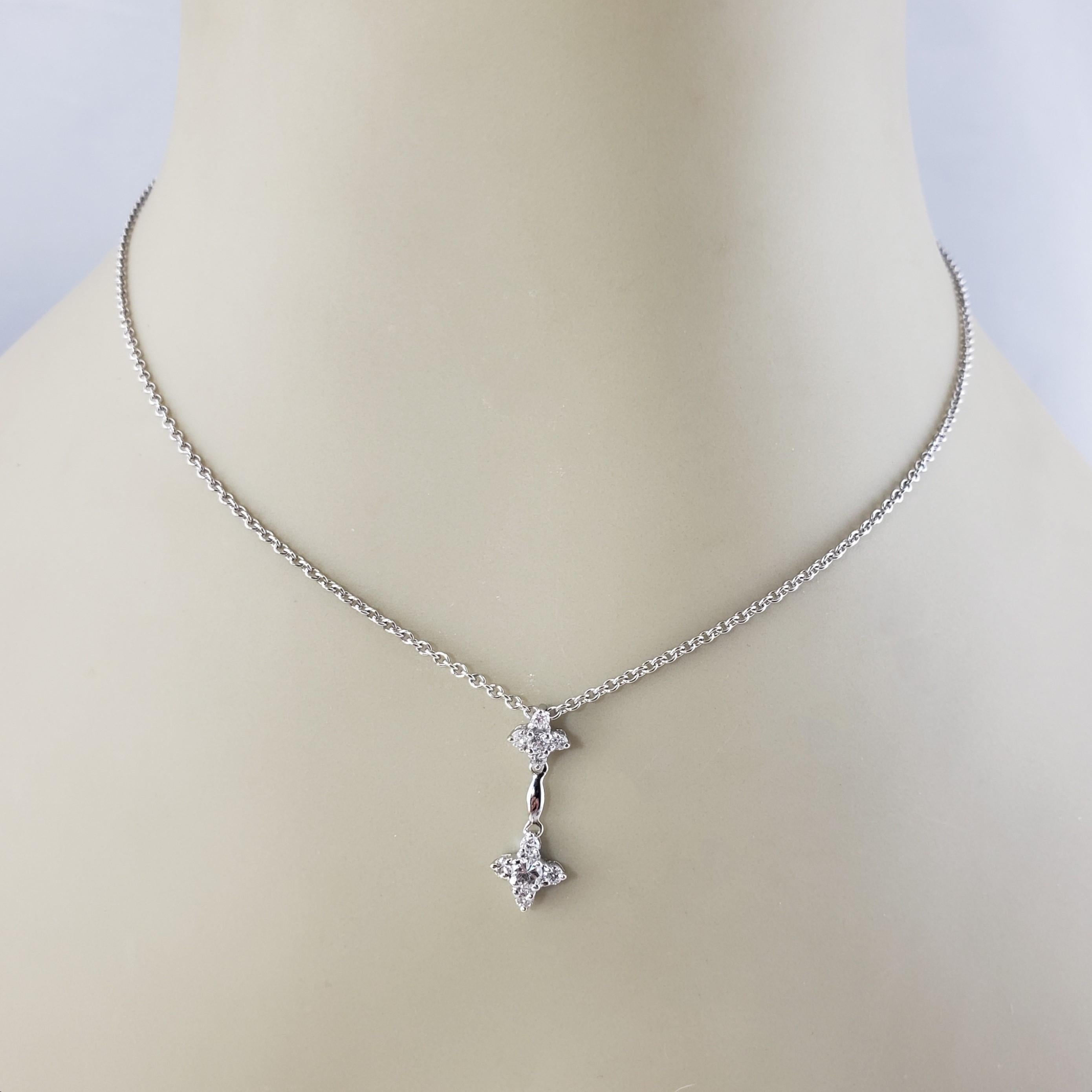  14 Karat White Gold Diamond Pendant Necklace #15501 For Sale 1