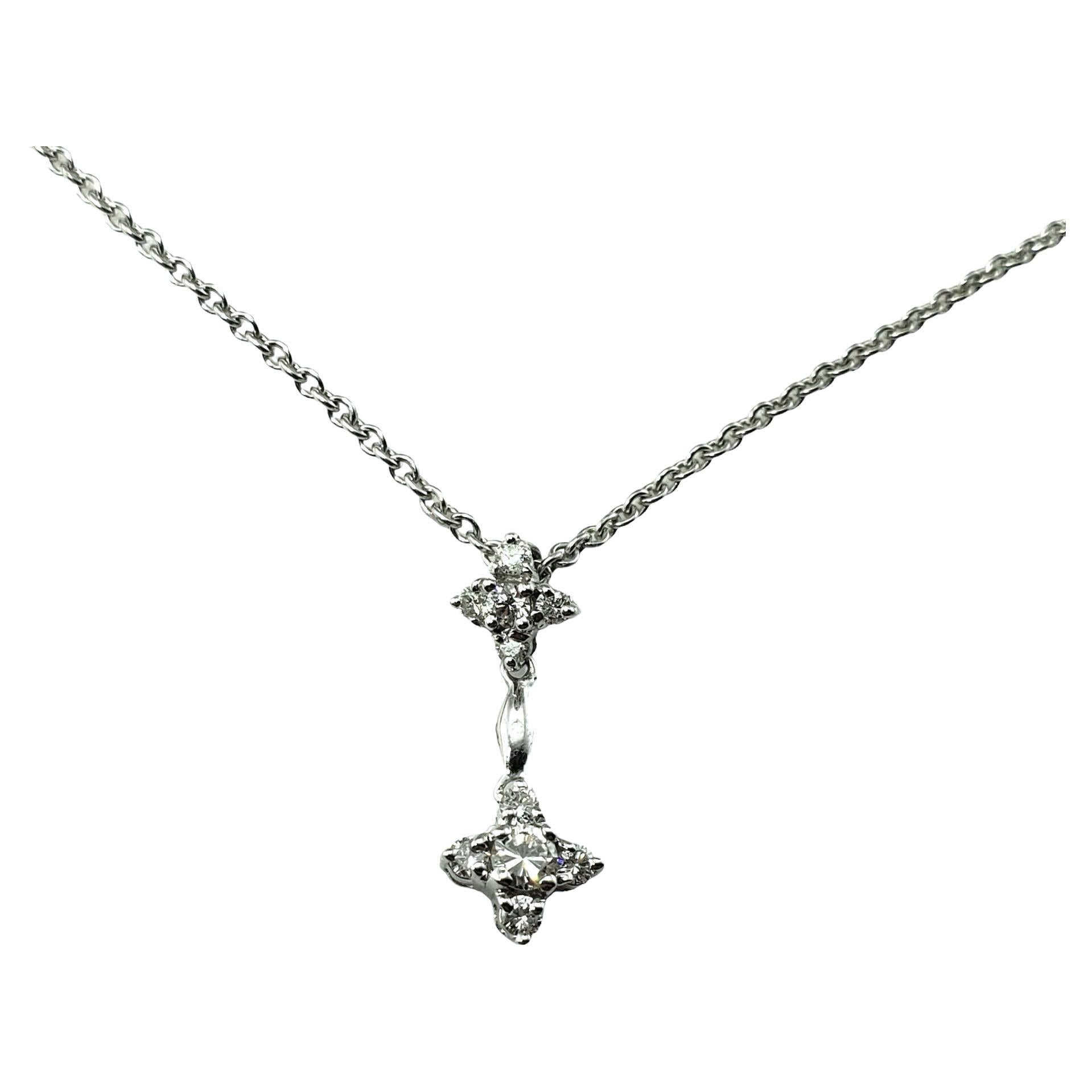  14 Karat White Gold Diamond Pendant Necklace #15501 For Sale