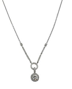 14 Karat Weißgold Diamant-Halskette mit Anhänger #16749